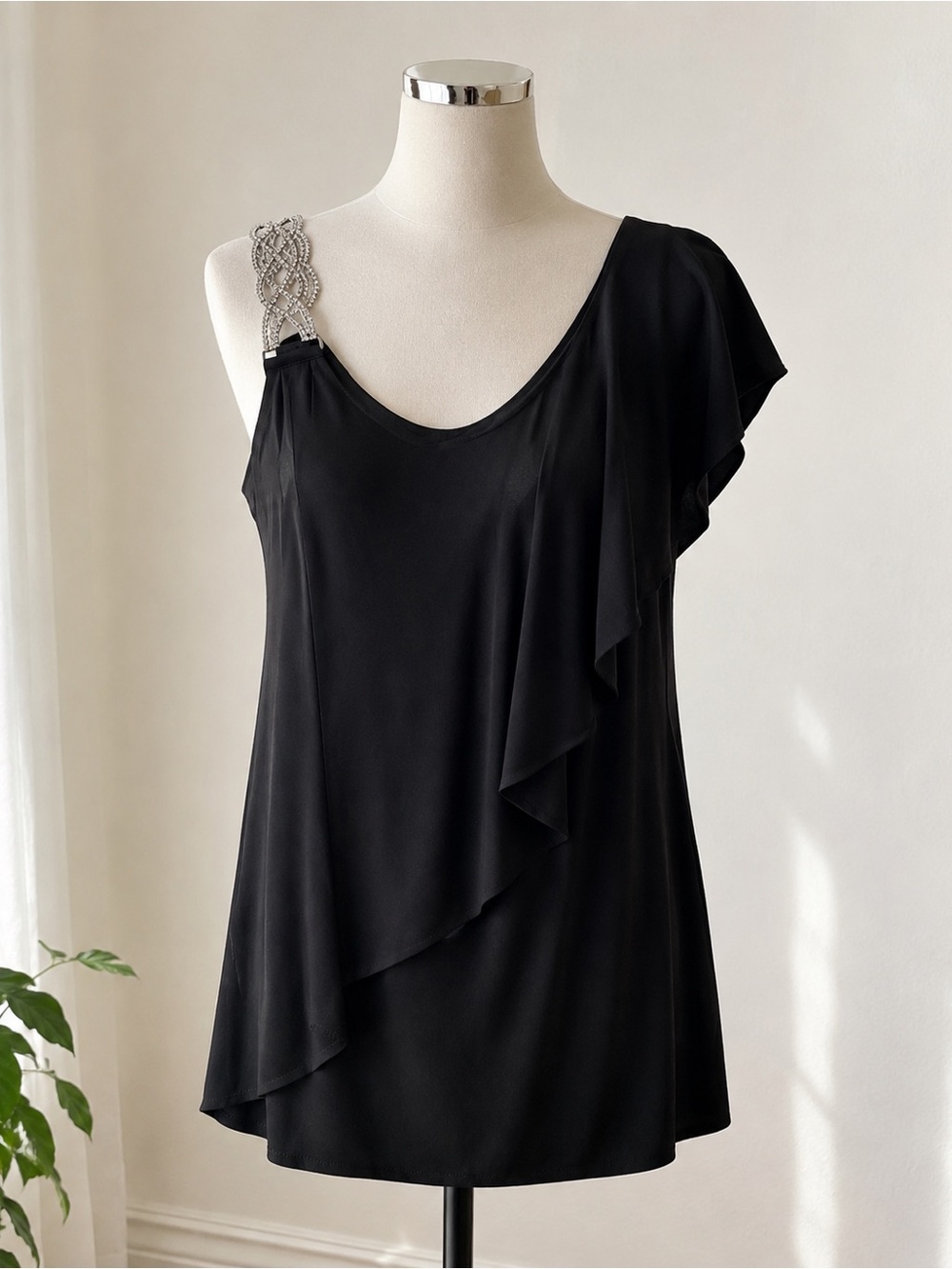 Elegant DJ-JAZ Black Asymmetrical Dress